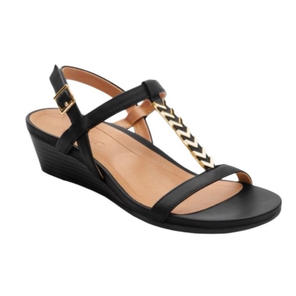 Vionic Black Demi Wedge shoes/ sandals Sz 9.5 - Picture 1 of 8